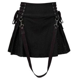 Killstar Black Mini Skirt with Straps